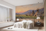 Non-Woven Mural For Living Room Historical Theme Print "Spirit Of The Ancestors. Reservation At Sunset" Design For Bedroom Combination Of History And Nature Art Wall Wallpaper For Office 🌄