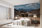 Peel and Stick Mural Military Off-Road Vehicle in Mountains Desing – Desert Tactical Truck on Winding Road Print, Realistic Wall Mural for Office and Living Room