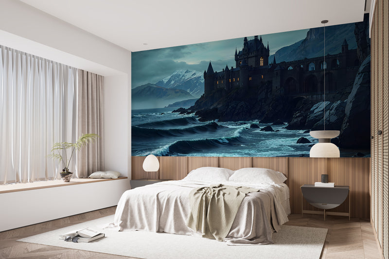 Gothic Style Self-Adhesive Wall Murals for Living Room, Bedroom, or Home Office – "Fortress at the Edge of the World"