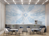 Celestial Blue Dragon Mural - Ethereal Mythical Clouds Wallpaper for Bedroom & Living Room