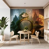 Self-Adhesive Wallpaper Full Wall Print For Living Room Office Design Fantasy Mural "Mystical Other Worlds" For Bedroom 🌌