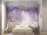 Self-Adhesive Fairy Garden Wallpaper – Dreamy Purple Wisteria Arch Wall Mural for Kids Room
