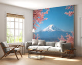 Self-Adhesive Mount Fuji Cherry Blossom Wall Mural – Natural Scenic Landscape for Bedroom