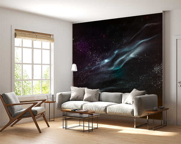 Cosmic Wall Print peel and Stick Muralr For Living Room, Hall, Or Above The Bed "Stream Of Starlight" 🌌