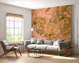 Non-Woven Wall Mural – Abstract Marble Flow in Warm Beige Tones, Modern Interior Design