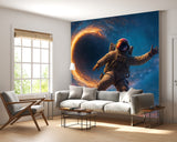 Bright Self-Adhesive Wallpapers For Bedroom, Living Room. Art Print For A Teenager's Room, Feature Wall Poster "Astronaut In The Galaxy Vortex" 👨‍🚀