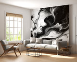 Black & White Abstract Wall Mural – Modern Peel and Stick Wallpaper for Contemporary Interior Design