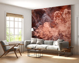 Abstract Wallpaper Romantic Motif Self-Adhesive Wall Mural for Living Room, Bedroom Coral Smoke Mixed with White Abstract Art for Office Print Art Wall 💫