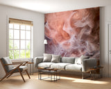Peel and Stick Wall Mural Full Wall Abstract Print for Living Room Coral White Smoke Abstract Ocean Ink Art Wall for Office Bright Accent Wall