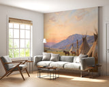 Non-Woven Mural For Living Room Historical Theme Print "Spirit Of The Ancestors. Reservation At Sunset" Design For Bedroom Combination Of History And Nature Art Wall Wallpaper For Office 🌄