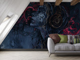 Art Abstraction Wall Vinyl Wallpaper Peel and Stick Mural Sports Theme For Office, Hall, Gym "Cosmic Enjoyment Of Music"