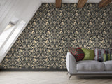 Vintage Style Vinyl Wallpaper Wallpaper for Themed Venue Design, Living Room, or Bedroom. Wall Print 'Royal Damask Ornament'