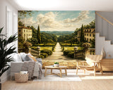 Peel and Stick Wall Mural – Classic Italian Villa Garden Landscape Wallpaper