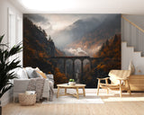 Non-Woven Wall Mural “Railway Through the Forest” – Nature Wallpaper for Living Room