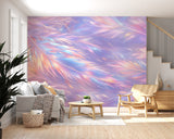 Peel and Stick Wall Mural Pastel Iridescent Feathers for Bedroom & Home Office