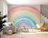 Non-Woven Wall Mural Painted Rainbow for a Magical Kids Room