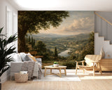 Non-Woven Wall Mural – Romantic European Estate Garden Landscape  Tags:
