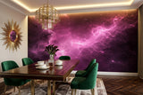 Pink Nebula Galaxy Wall Mural - Cosmic Space Removable Non-Woven Wallpaper