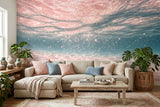 Dreamy Pink Underwater Ocean Shells Wallpaper Coastal Nursery Wall Mural