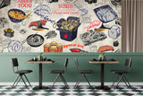 High-Quality Self-Adhesive Photo Wallpaper With Custom Design For Kitchen, Restaurant, Or Office – "Japanese Cuisine On A Dark Background" (Copy)