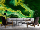 Bright Abstraction Self-Adhesive Wallpaper For Living Room, Bedroom, Office Dark Green Color Color Overflows ✨