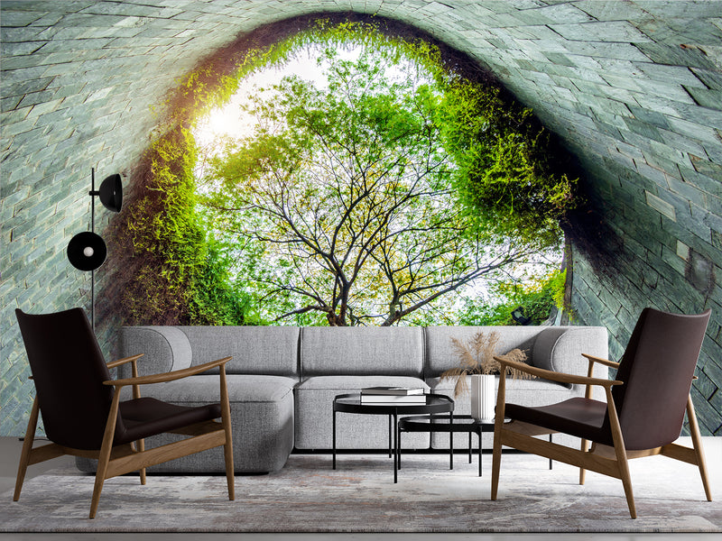 A blend of urban and nature for full-wall Vinyl Wallpaper Peel and Stick Mural, ideal for offices, living rooms, or venue design: "Fort Canning Park, Singapore" 🌿🏙️