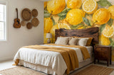 Watercolor Lemon Citrus Fruit Wallpaper – Mediterranean Peel and Stick Wall Mural