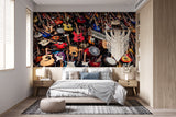 Rock & Roll Music Instruments Wall Mural - Non-Woven Wallpaper