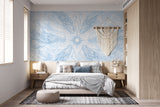 Celestial Blue Dragon Mural - Ethereal Mythical Clouds Wallpaper for Bedroom & Living Room