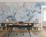 Peel and Stick Wall Mural Delicate Lavender Peonies – Luxury Floral Wallpaper Living Room