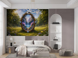 Enchanted Forest Portal Peel and Stick Mural | Fairy Tale Castle Waterfall Magical View Wallpaper