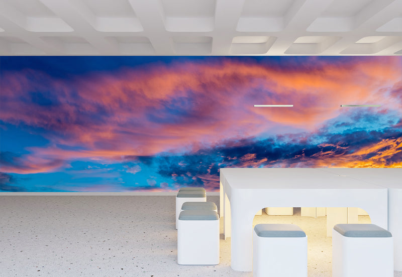 Sky Print Full-Wall Vinyl Wallpaper Peel and Stick– Art Design for Office, Living Room, or Kids' Room, Mural "Sky in Bright Tones"