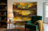 Watercolor Lemon Citrus Fruit Wallpaper – Mediterranean Peel and Stick Wall Mural