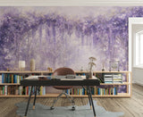 Self-Adhesive Fairy Garden Wallpaper – Dreamy Purple Wisteria Arch Wall Mural for Kids Room