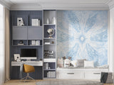 Celestial Blue Dragon Mural - Ethereal Mythical Clouds Wallpaper for Bedroom & Living Room