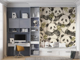 Adorable Watercolor Panda & Bamboo Removable Wall Mural - Eco-Friendly Nursery & Kids Room Wallpaper Decor