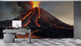 Brutal Energy Wall Print For Bedroom, Garage, Or Office Self-Adhesive Full Wall Wallpaper "Volcano With Lava" 🌋
