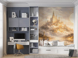 Non-Woven Wall Mural Castle on the Misty Mountain – Magical Kids Room Decor