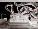 Ocean Theme Self-Adhesive Wallpaper for Gym, Office, Bedroom – "Octopus Tentacles: Breath of the Abyss"