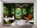 Self-Adhesive Wallpaper Forgotten Train in the Forest – Nature Print for Bedroom