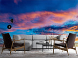 Sky Print Full-Wall Vinyl Wallpaper Peel and Stick– Art Design for Office, Living Room, or Kids' Room, Mural "Sky in Bright Tones"