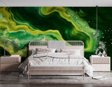 Bright Abstraction Self-Adhesive Wallpaper For Living Room, Bedroom, Office Dark Green Color Color Overflows ✨