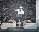 Colorful Formulas Self-Adhesive Wall Mural for Kids Room Print for Teen Room Interactive School Design Educational Design for Children Chemistry Classroom
