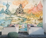 Peel and Stick Wall Mural “Fantasy Kingdom Map” –Wallpaper for Kids Room