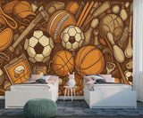 Sports Print Calm Colors Wall Mural Self-Adhesive Wall Mural For Gym Print For Kids Room Art Wall For Office Poster For Sports Fans ⚽