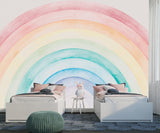 Non-Woven Wall Mural Painted Rainbow for a Magical Kids Room