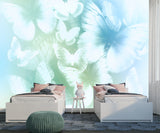 Floral Print | Non-Woven Wall Mural For Living Room | Butterfly Glow Art For Bedroom | Pastel Colors For Kids Room | Abstract Design 🌸
