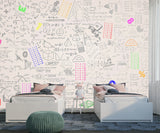 Accent wall Peel and stick wallpaper for kids’ room Bright highlighted formulas Calm background for learning Motivational print Wallpaper for living room or hall ✨