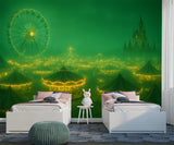 Mysterious Attraction in the Fog Wall Mural for Kids’ Room Mystical Print for Teen Bedroom Peel and Stick Mural Hallway Design Creates a Magical and Enchanting Atmosphere 🎠✨
