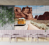 Road Print Travel Poster Nature For Home Quarry Wallpaper Peel and Stick Mural For Living Room, Bedroom, Office